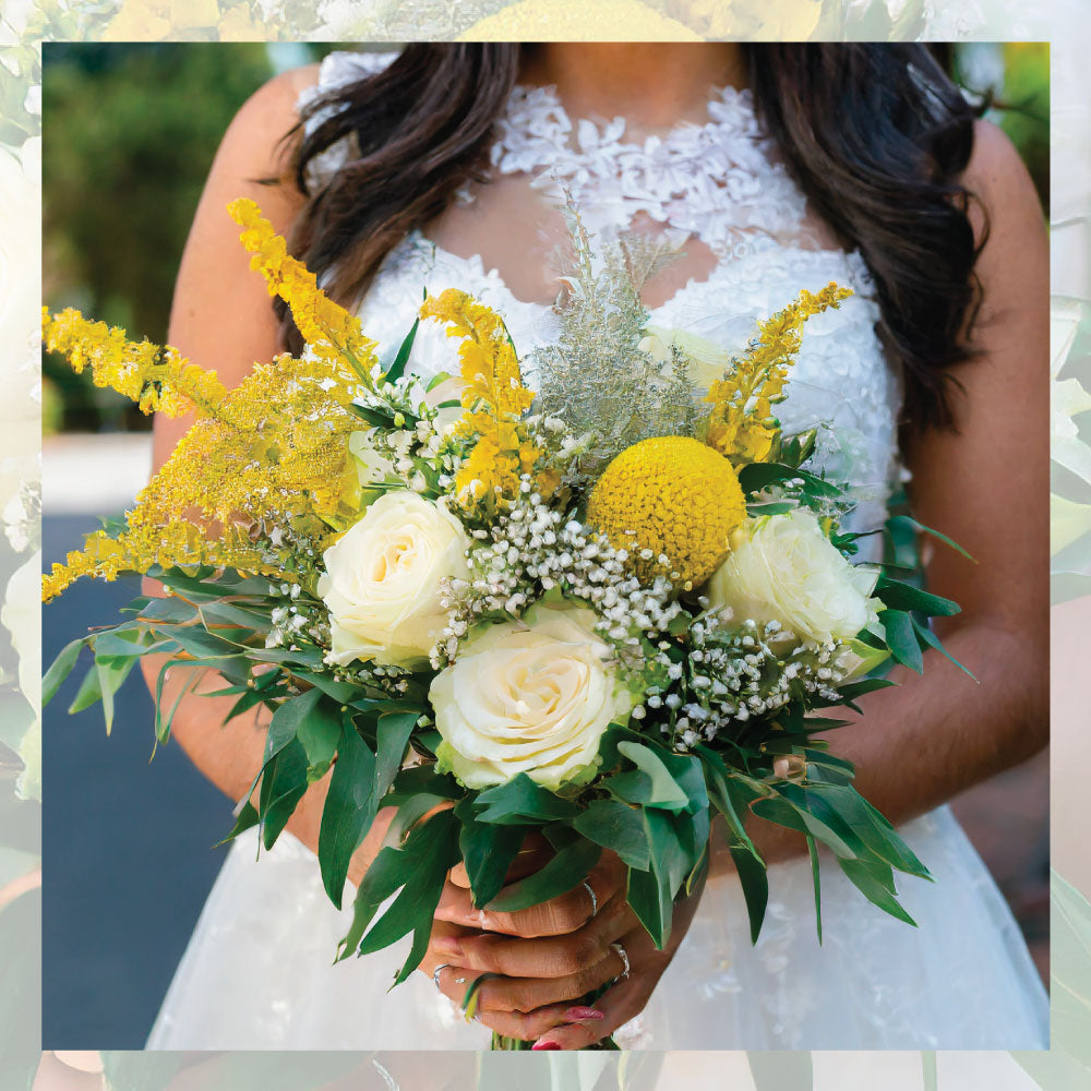 Roses with Greenery and Gypsophila Initial Flower Box