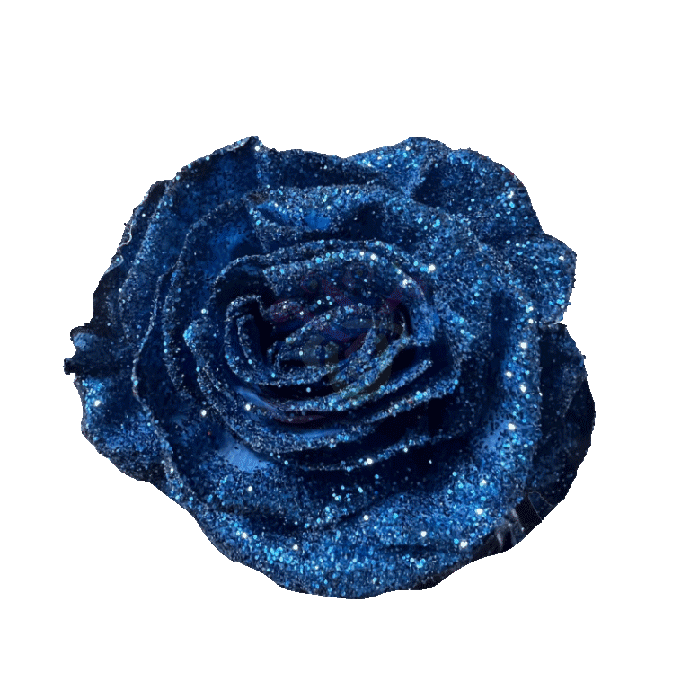 Blue Glittered Roses