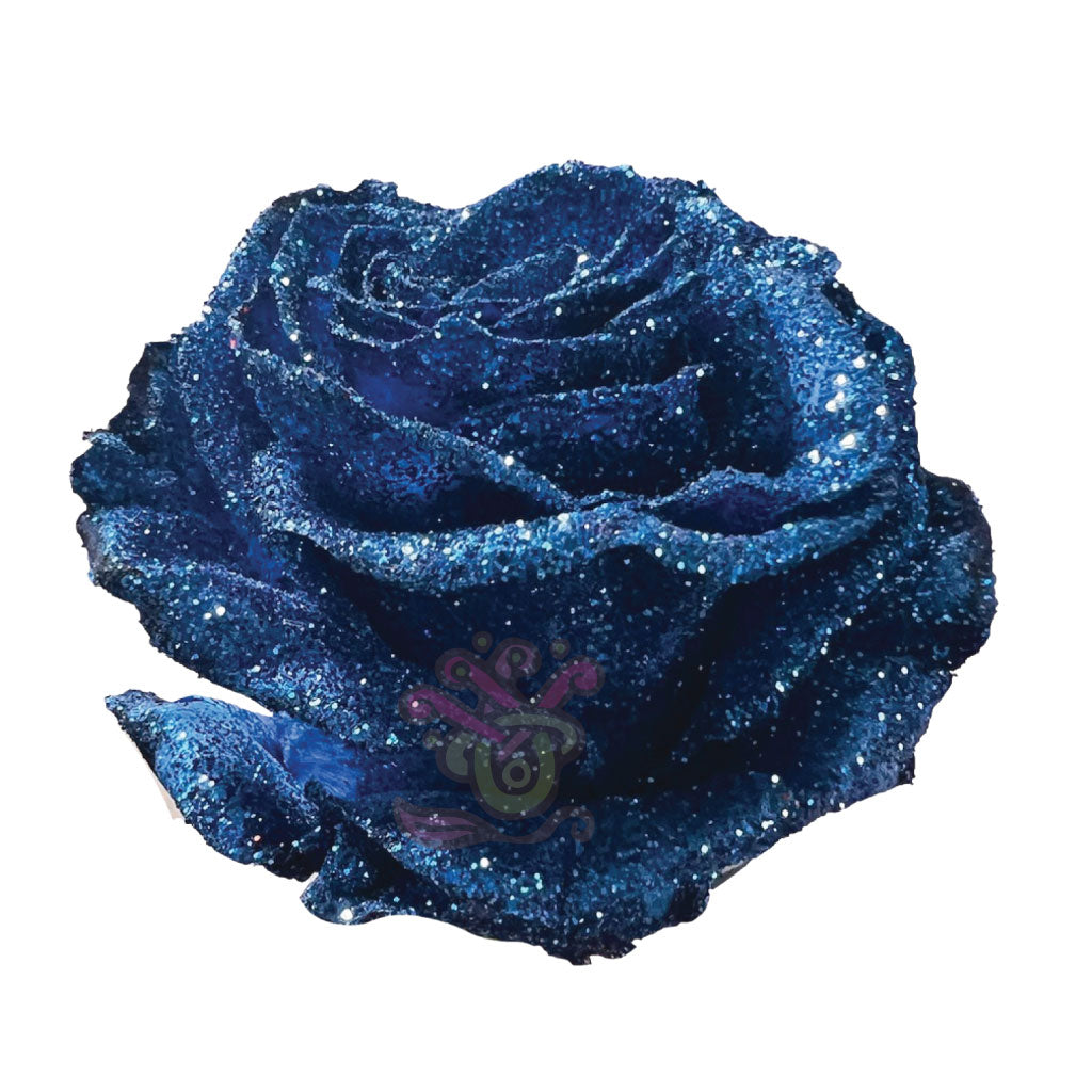 Blue Glittered Roses