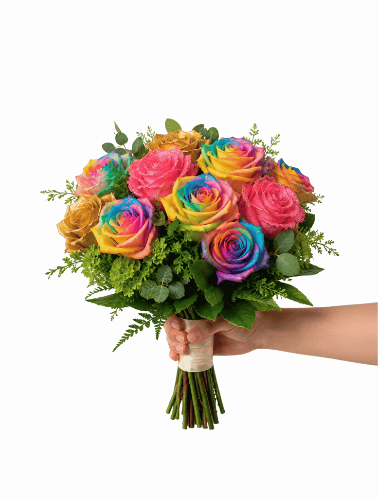 Rainbow Tinted Roses • Asiri Blooms