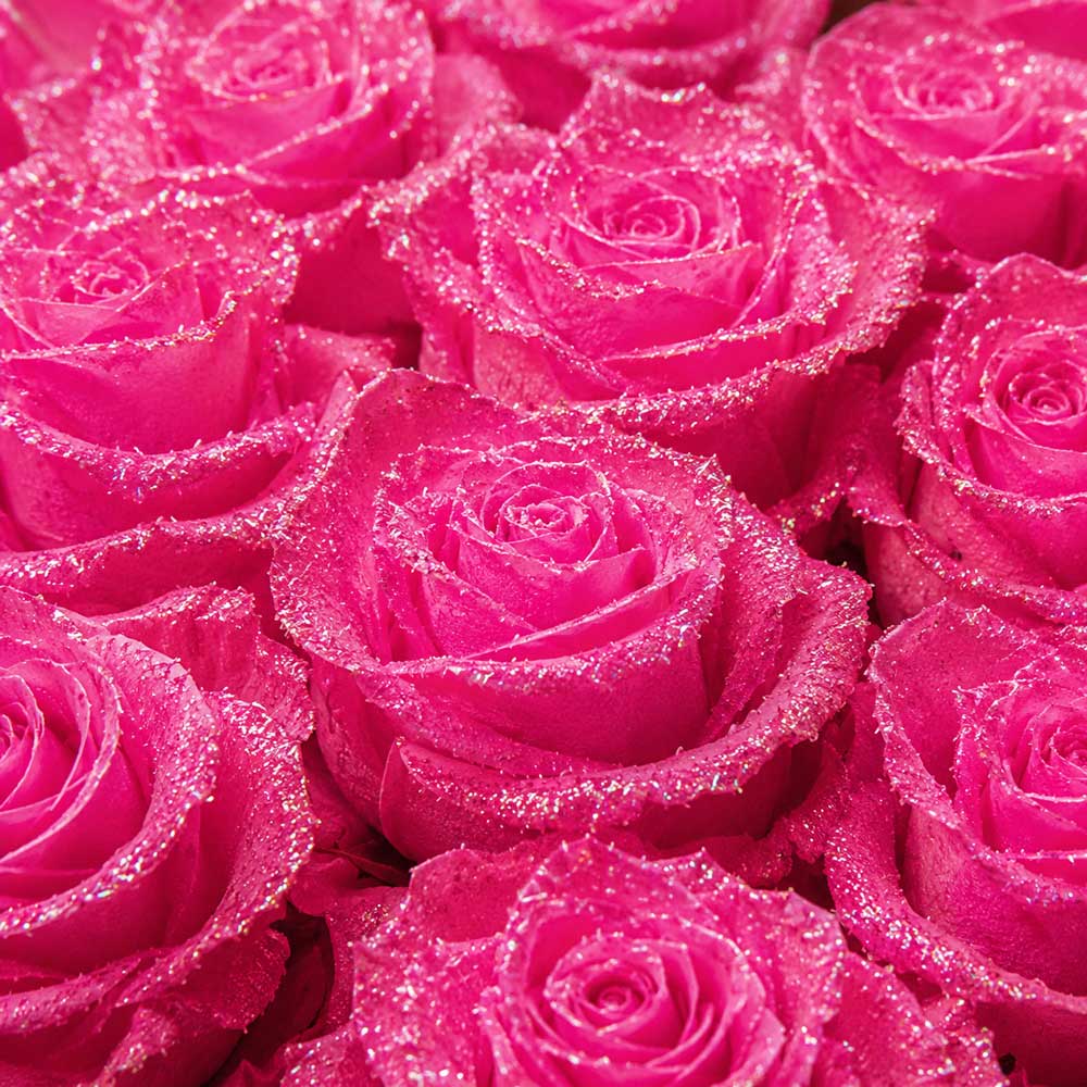 Pink Glittered Roses