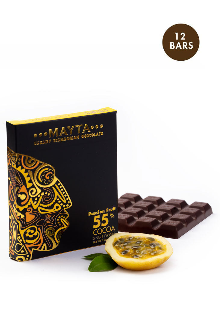 55% Passion Fruit Dark Chocolate (Pack Of 12) • Asiri Blooms