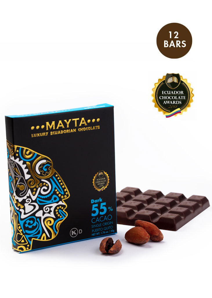 55% Pure Luxury Dark Chocolate (Pack Of 12) • Asiri Blooms