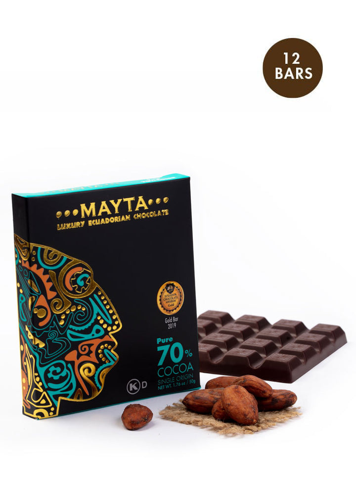 70% Pure Luxury Dark Chocolate (Pack Of 12) • Asiri Blooms